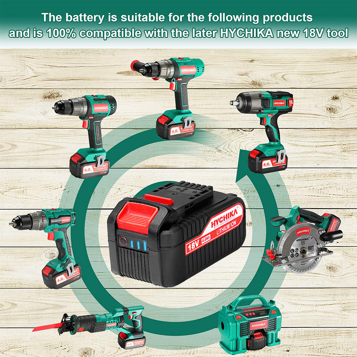 HYCHIKA Batteria Litio 18V 20V 4.0Ah 4000mAh per Utensili