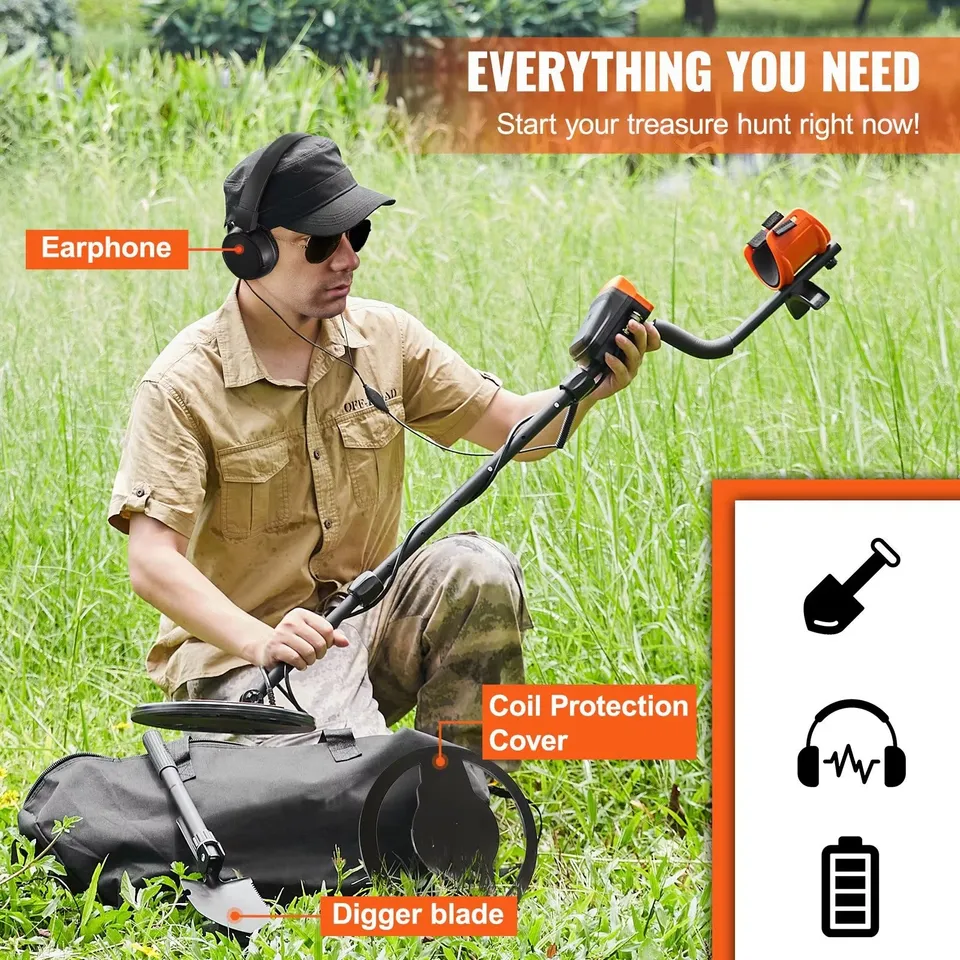 Sihao DSP metal detector 10" LCD 7 modalità asta 104-132cm