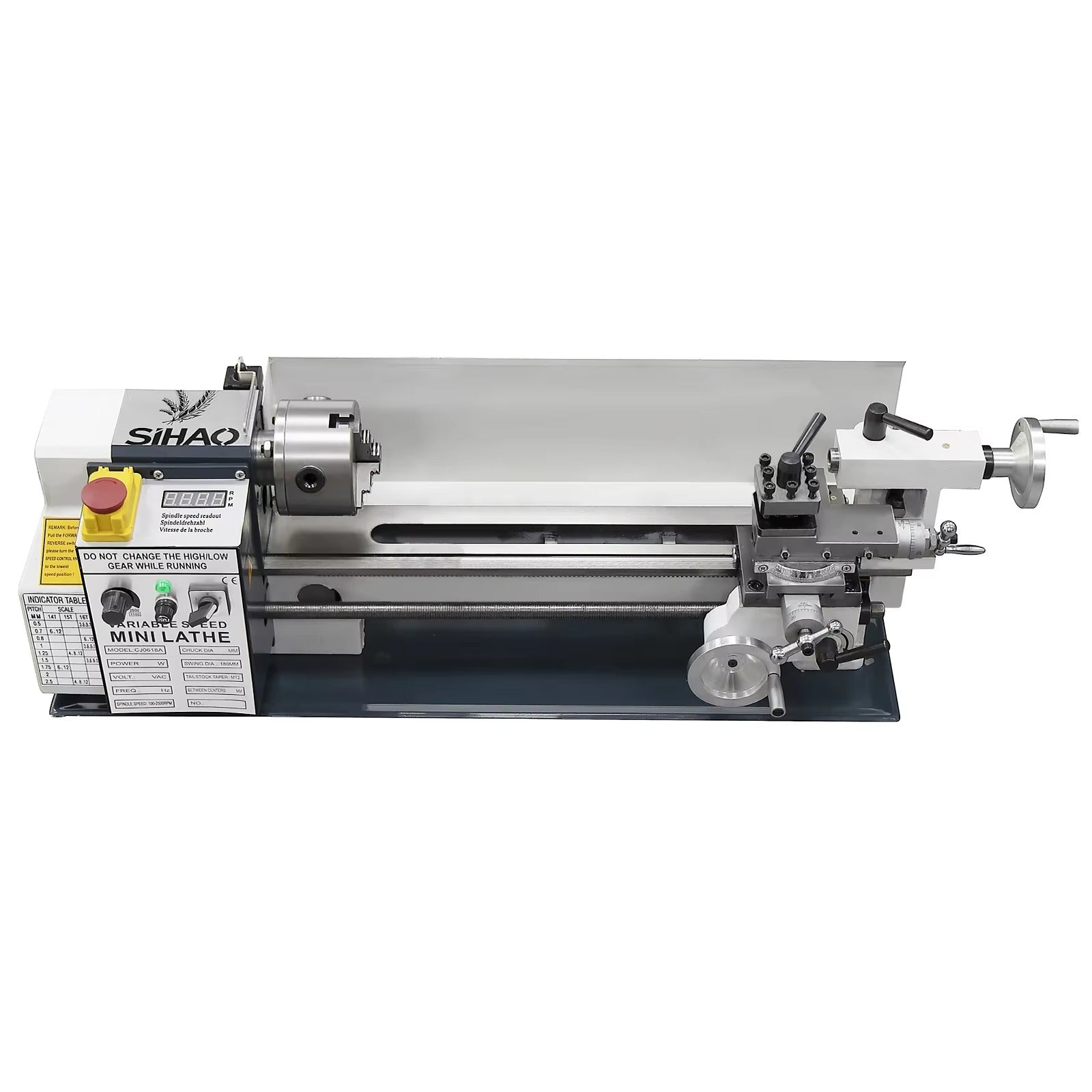 Sihao Lathe 180x350 tornio metalli 750W 220V senza logo