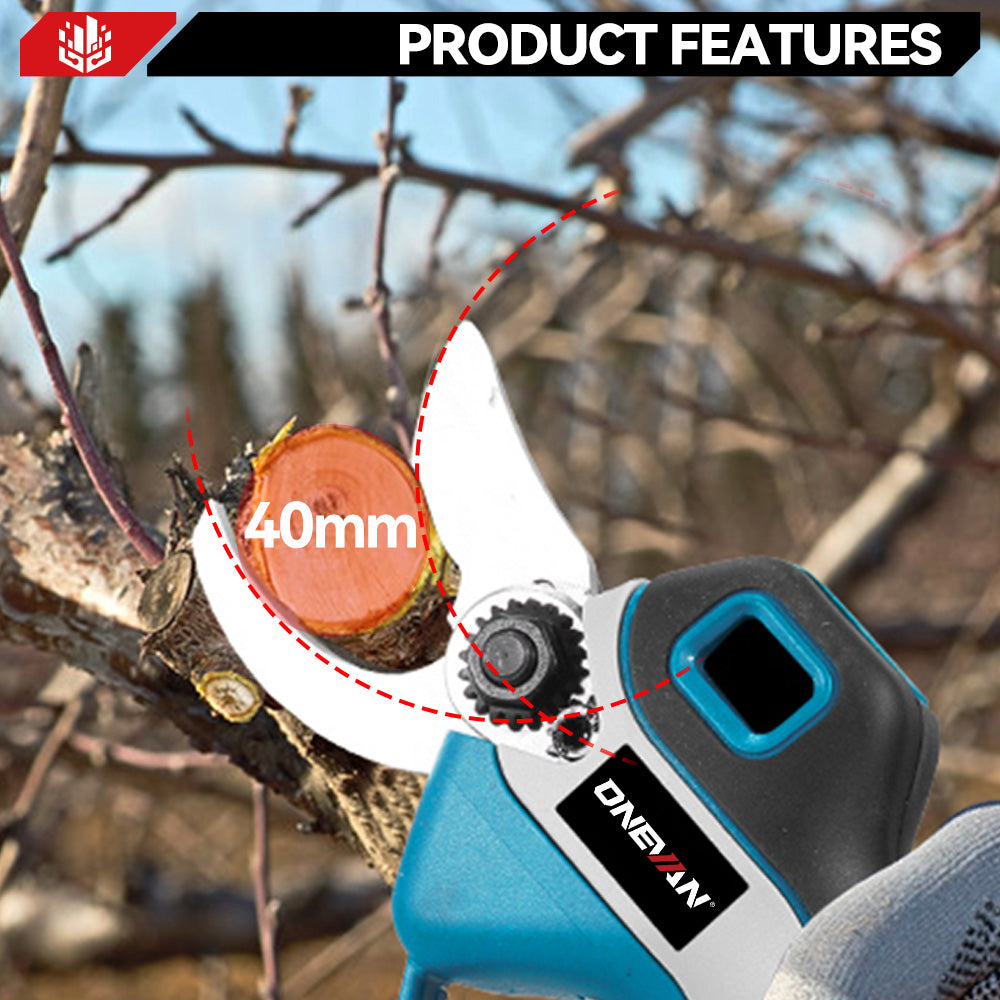 ONEVAN Garden Tools Forbici Potatura 30mm 2 Batterie EU