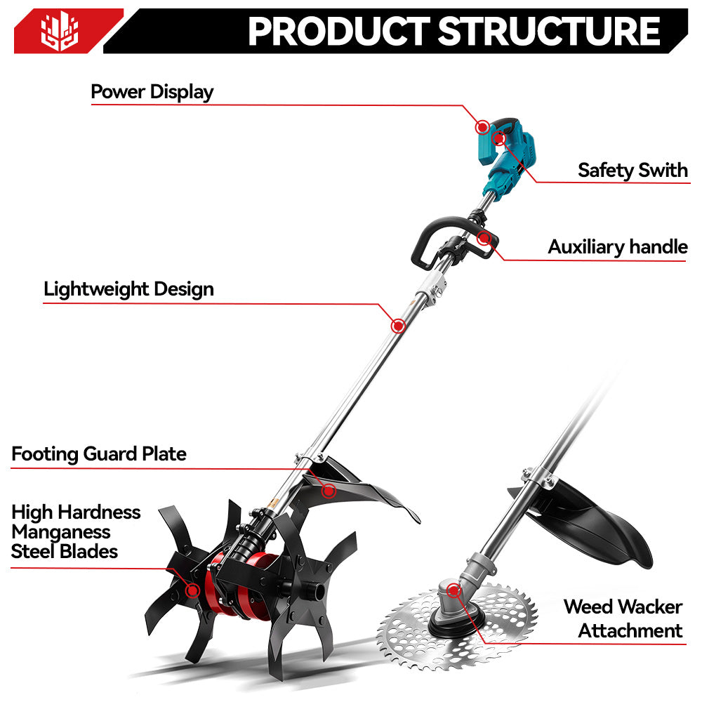 ONEVAN Garden Tools Motozappa 2in1 23cm per Makita 18V