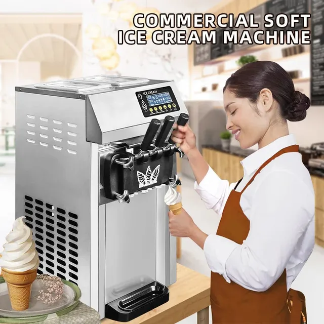 Sihao Ice Cream Maker macchina gelato soft 18L/H 3 gusti