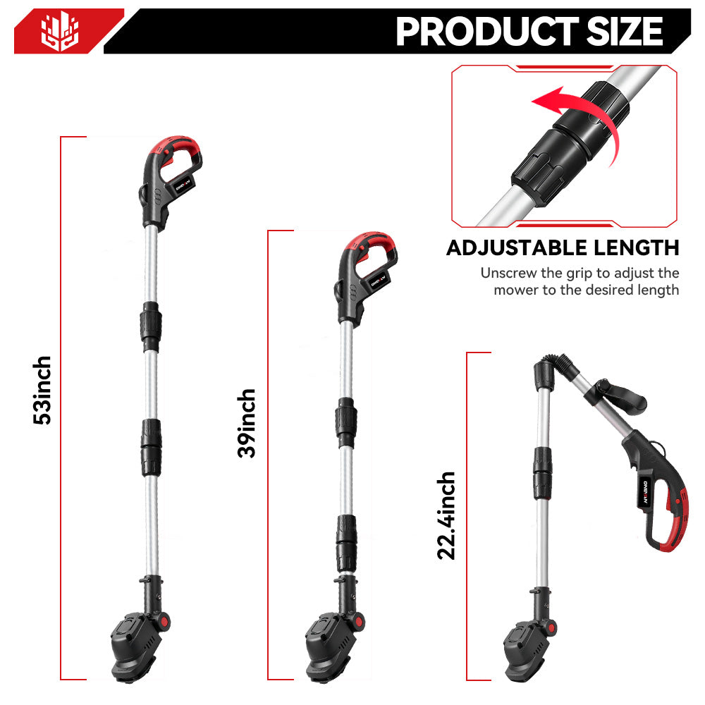 ONEVAN Garden Tools tagliaerba 9" 550W testa 45° 2 batterie