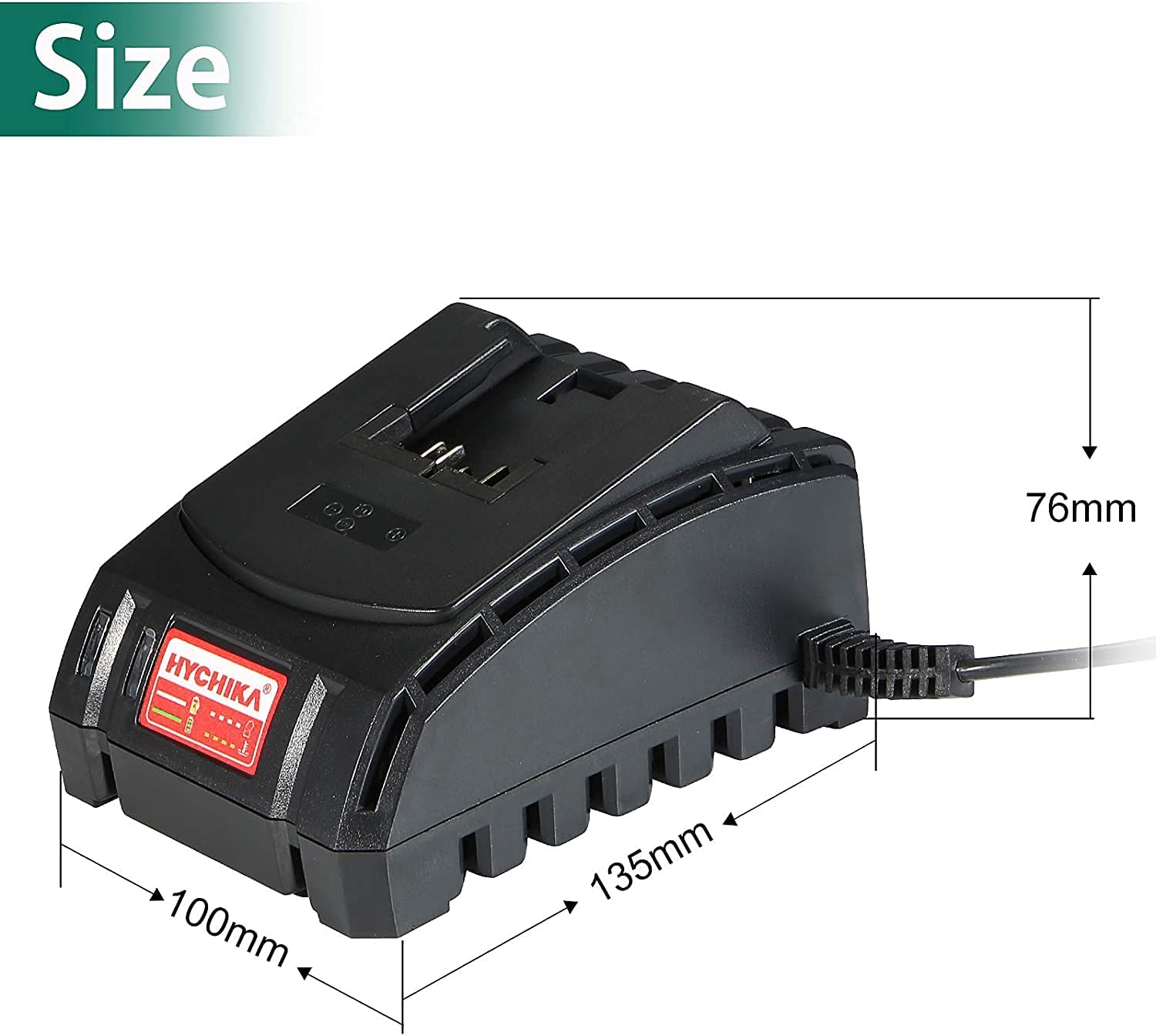HYCHIKA Caricabatterie 18V/20V 2.0A Li-Ion 60 Min