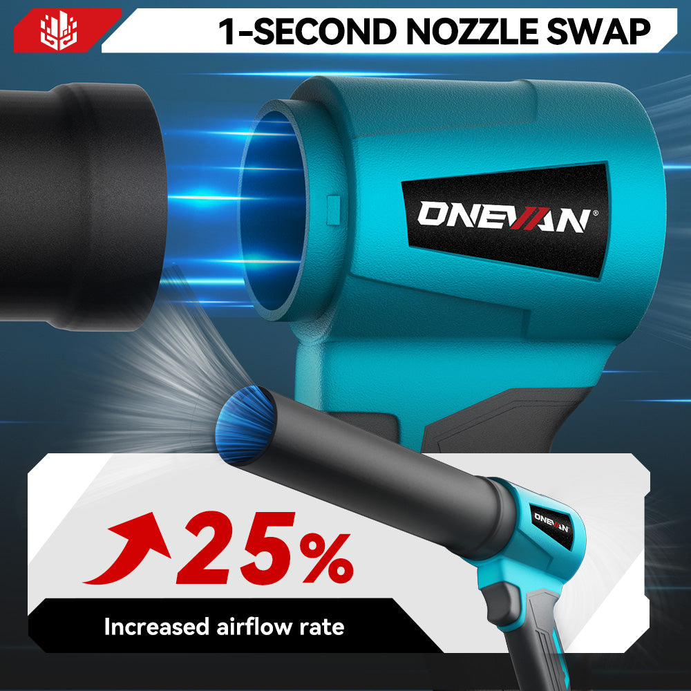 ONEVAN Garden Tools soffiatore turbo 1500W 18V 2 batterie EU