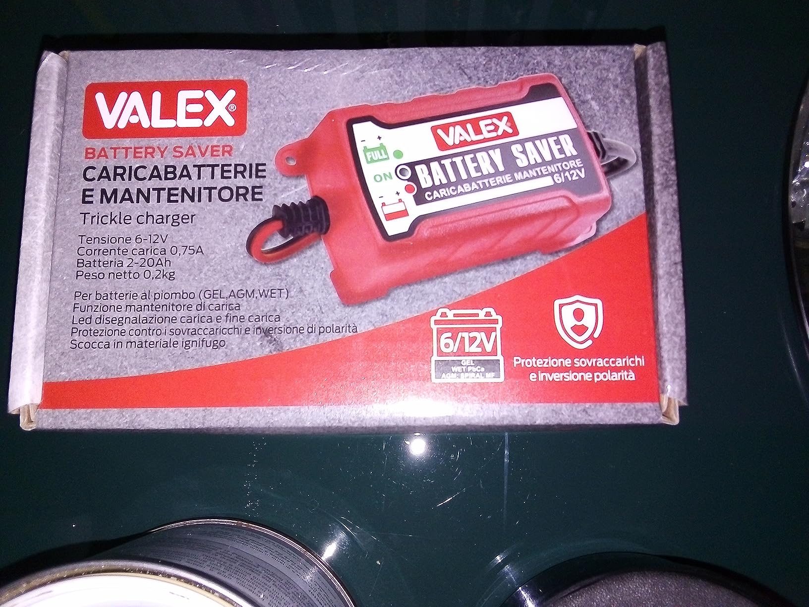 Valex 1851207 Caricabatteria Mantenitore 6V 12V 0,75A