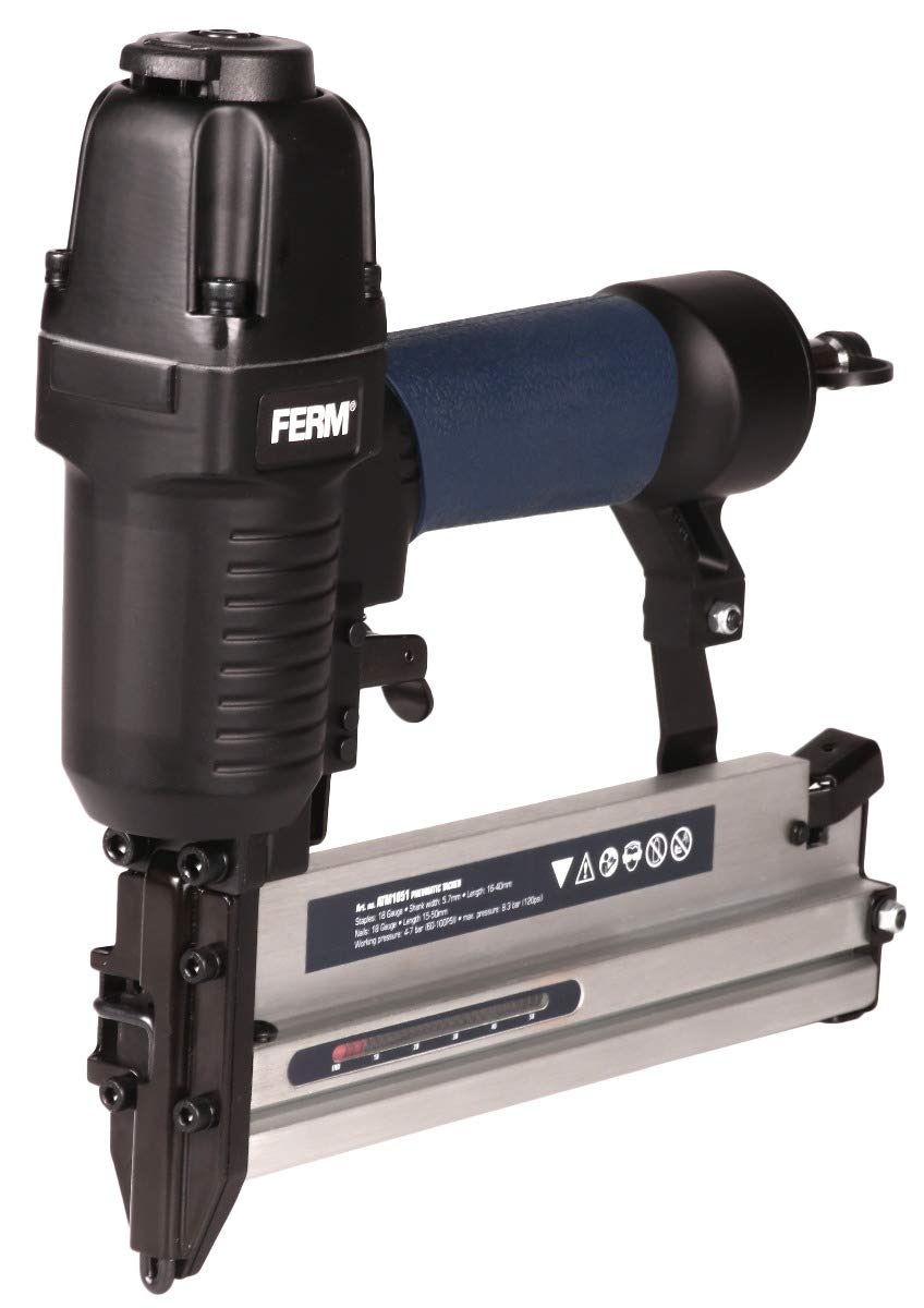 FERM ATM1051 graffatrice pneumatica chiodi+graffe soft grip