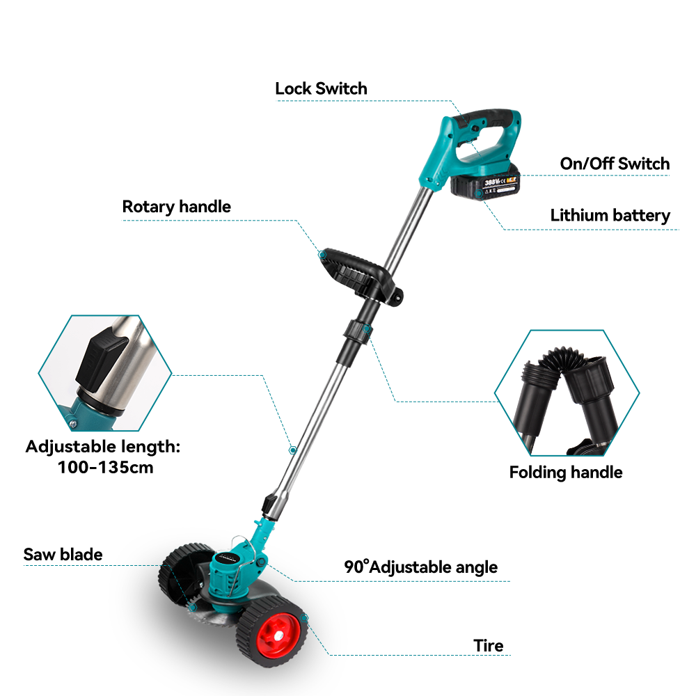 ONEVAN Garden Tools decespugliatore 300W 3 lame 2 batterie EU