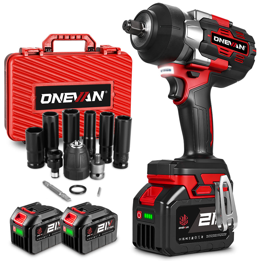 ONEVAN Automotive Tools Chiave Impulsi 1/2" 2800N·m Rossa