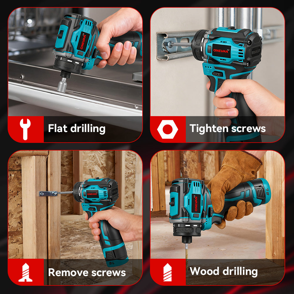 ONEVAN Home Improvement Avvitatore 16.8V 40Nm 14 Pezzi EU