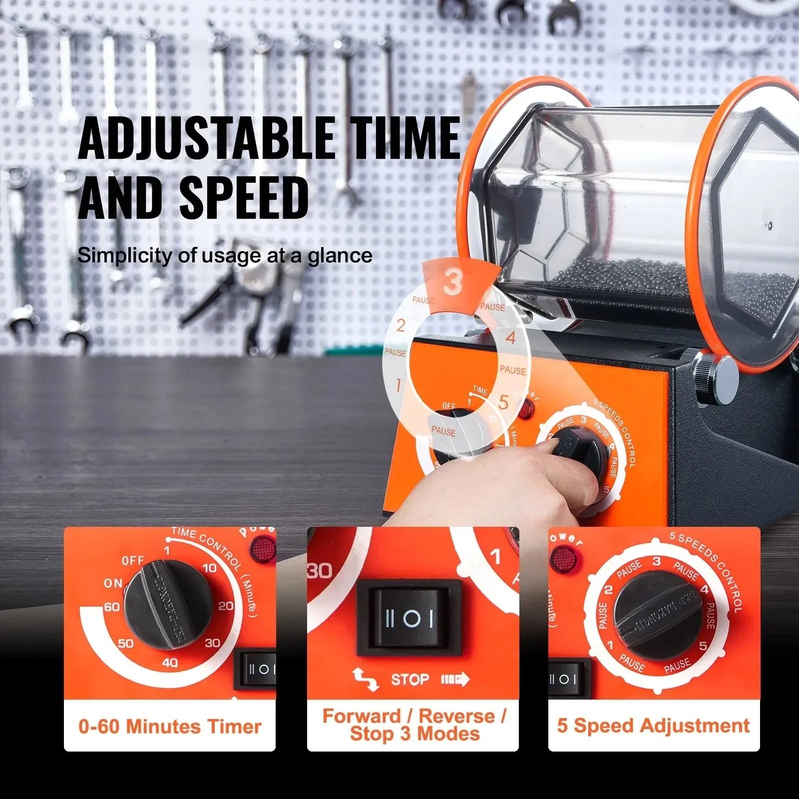 Sihao Buratto lucidatore rotativo 3KG timer digitale 5 velocità