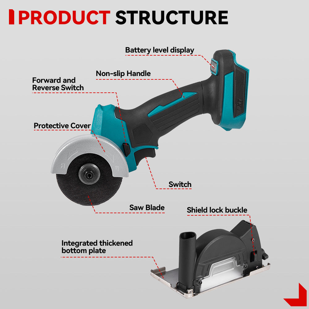 ONEVAN Cordless Tool Set kit 2pz 18V 3.0Ah pialla smerigliatrice