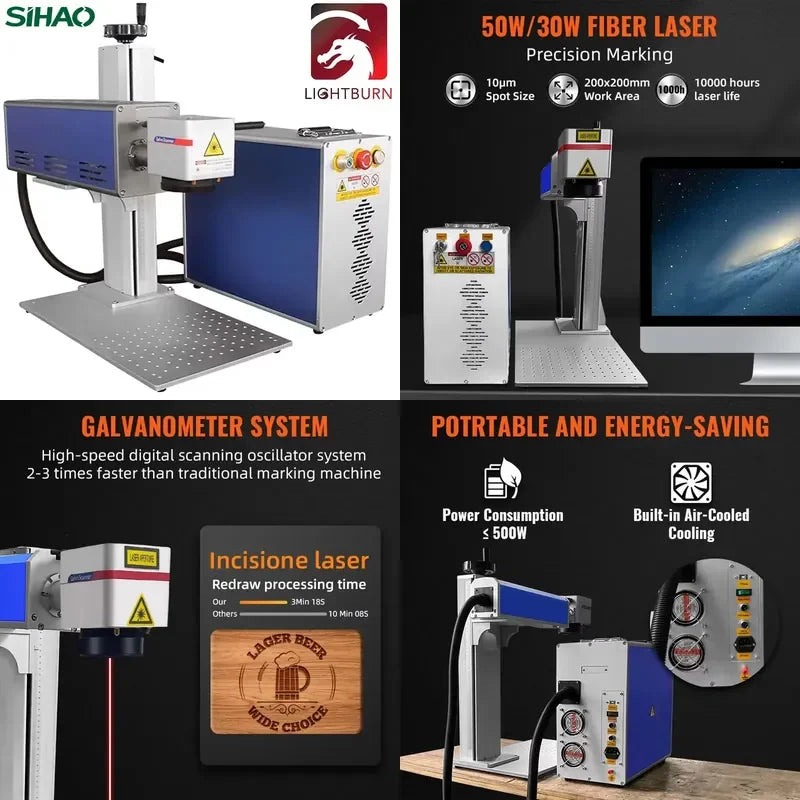 Sihao Laser marcatore fibra 30W 150x150mm spina EU