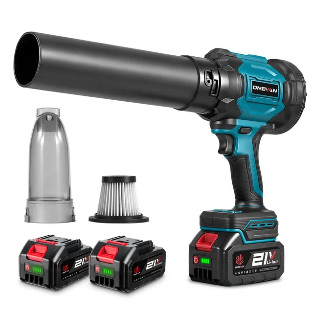ONEVAN Garden Tools Soffiatore Aspiratore 1000W con 2 Batterie
