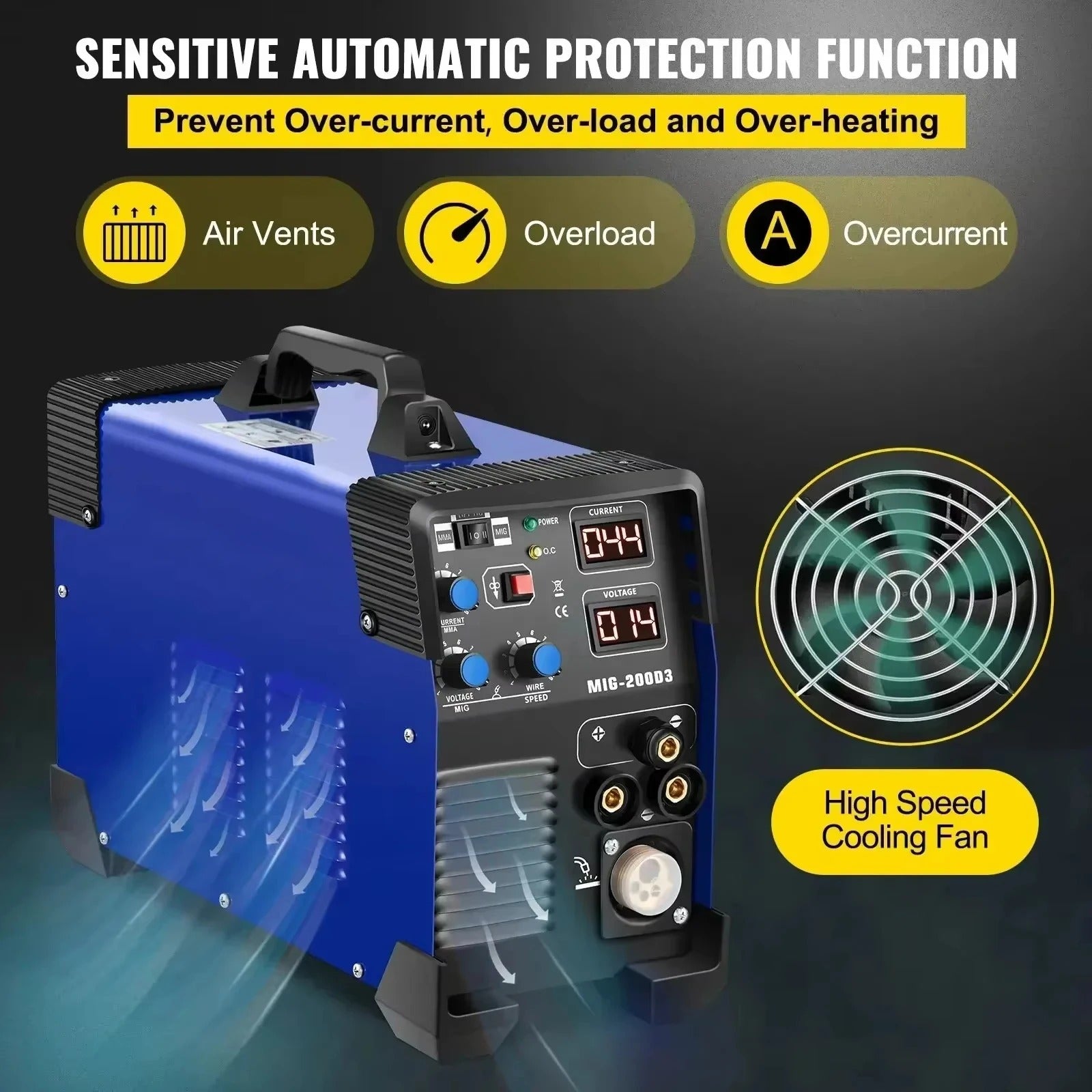 Sihao Automotive Saldatrice MIG270 3in1 MIG TIG MMA 220V