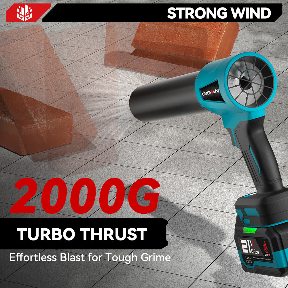 ONEVAN Garden Tools soffiatore turbo 1500W 18V 2 batterie EU