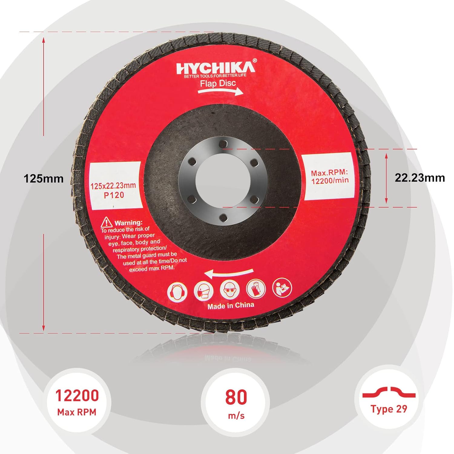 HYCHIKA Dischi Lamellari 125mm P120 Smerigliatrice 10pz