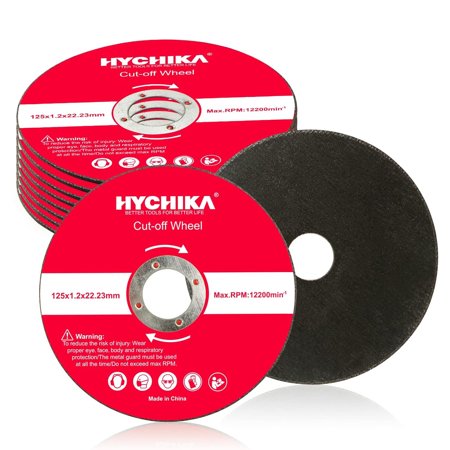 HYCHIKA dischi taglio metallo 125mm 1,2mm pacco 10pz foro 22,2mm