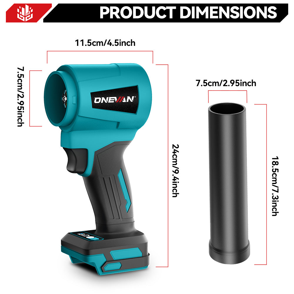 ONEVAN Garden Tools soffiatore turbo 1500W 18V 2 batterie EU