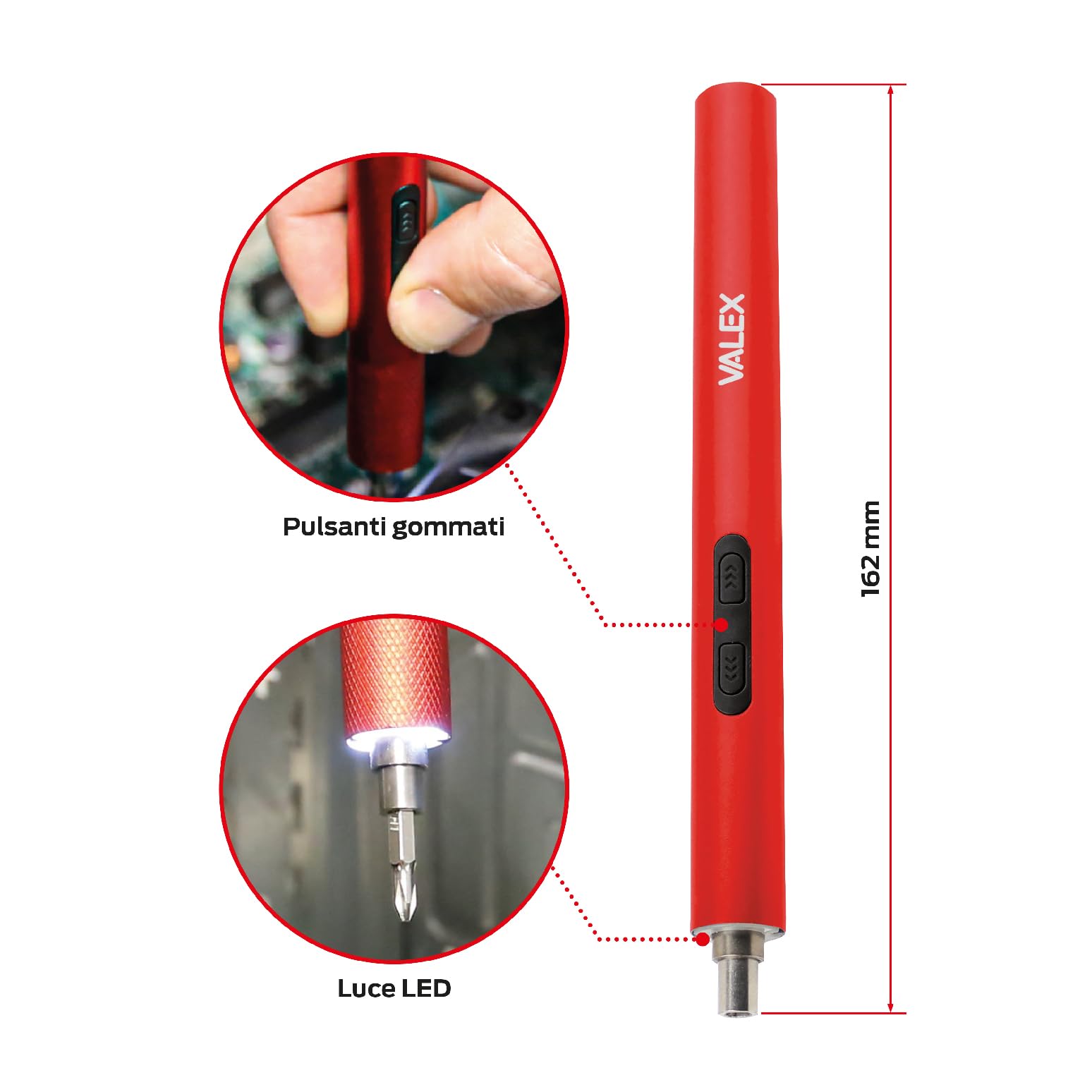 Valex Cacciavite precisione 4V 18 bit bussole LED USB-C