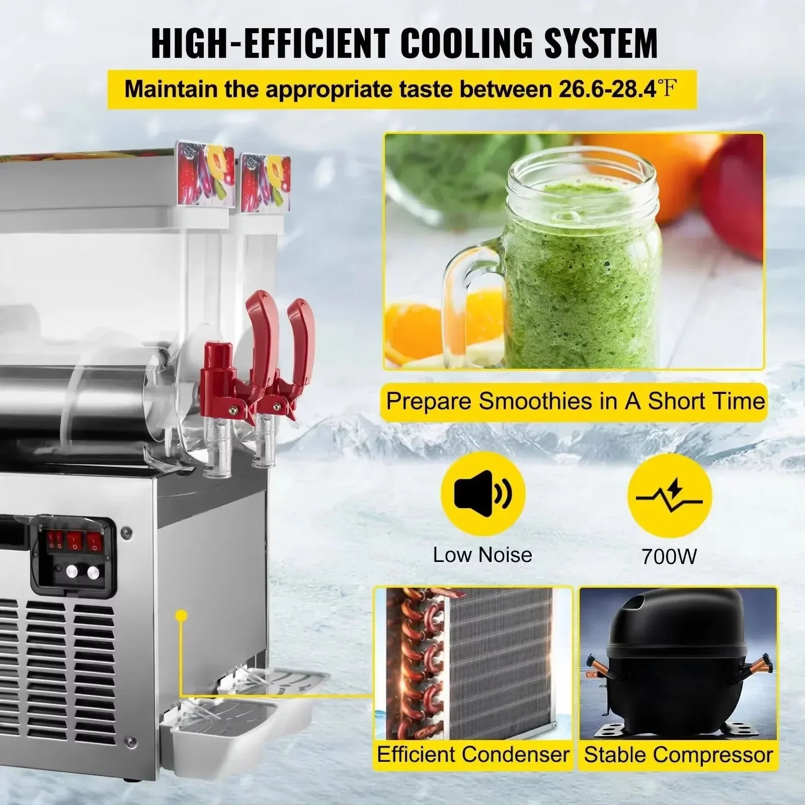Sihao Ice Cream Maker Granitore Doppio 15Lx2 30L