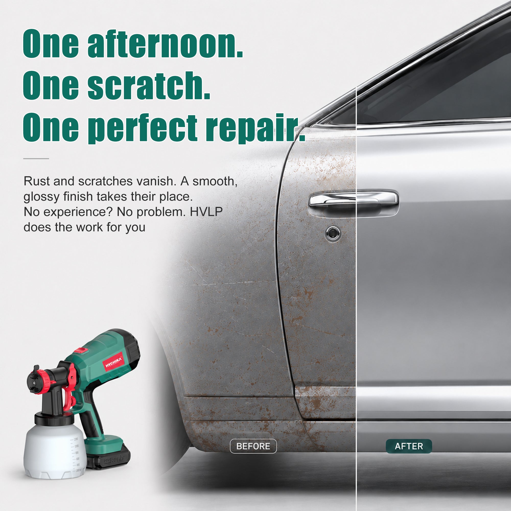 HYCHIKA Paint Sprayers HVLP 600W pistola a spruzzo 1200ml ugello 2,2mm