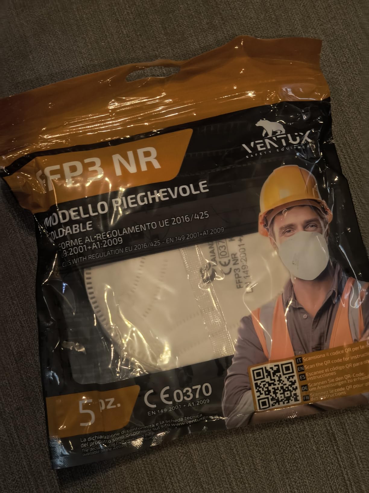 Ventux FFP3 mascherina senza valvola bianca 10 pezzi