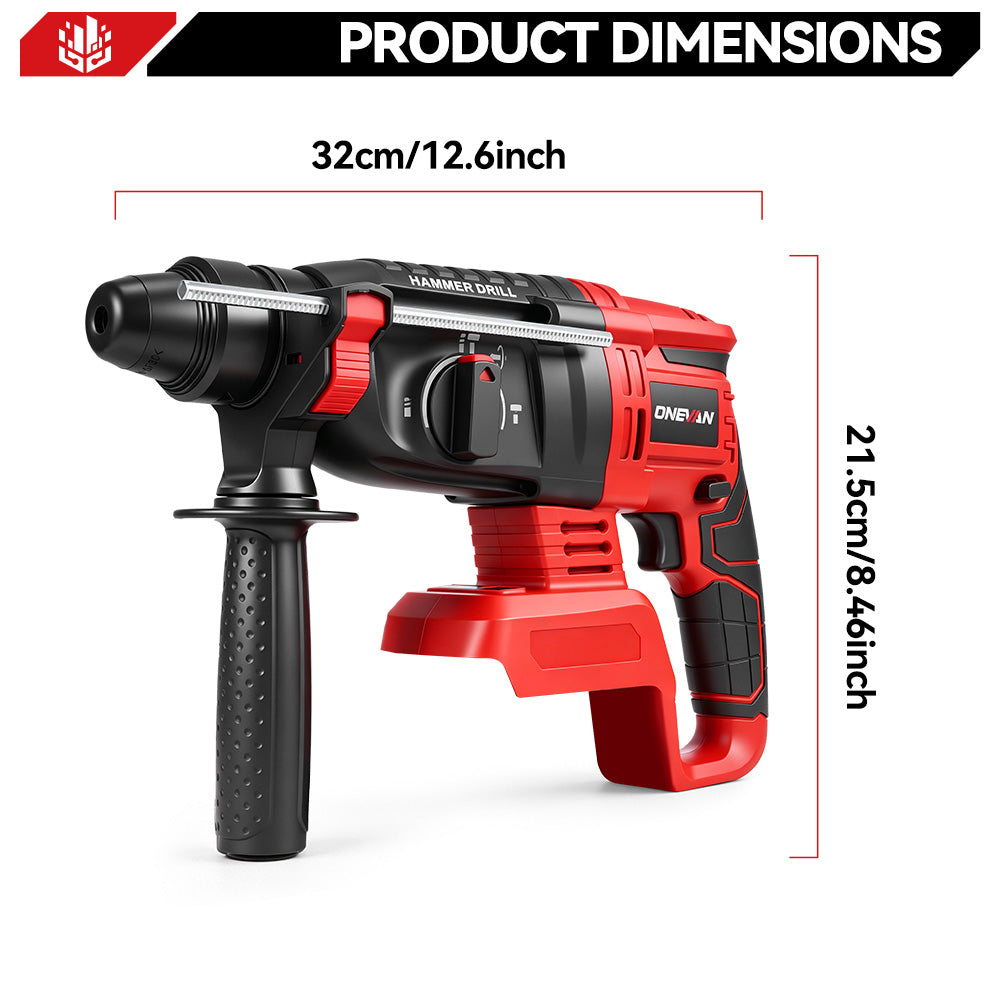 ONEVAN Home Improvement Martello Perforatore 26mm Brushless 20V