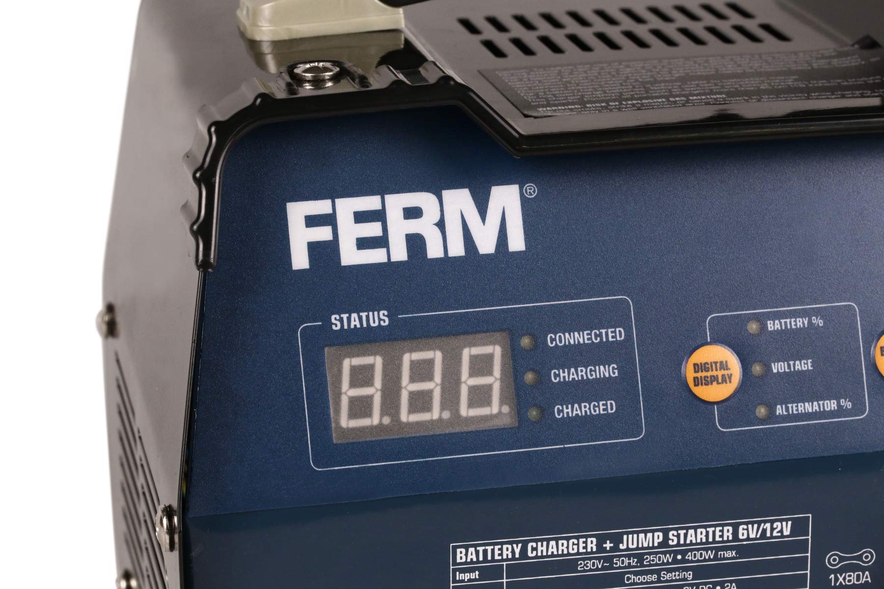 FERM BCM1020 Caricabatterie Auto 6-12V con Avviamento 75A