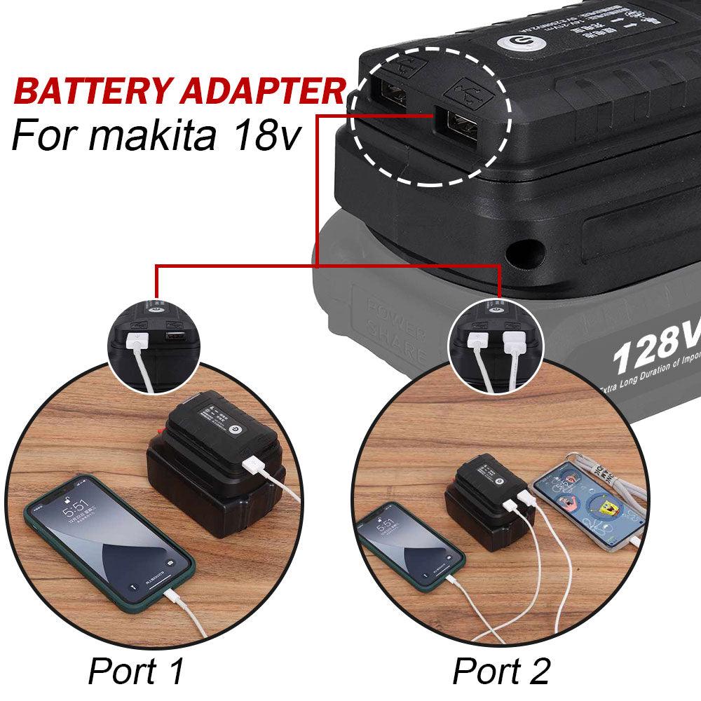 ONEVAN Tool Accessories Adattatore Batteria-USB Doppia USB nero