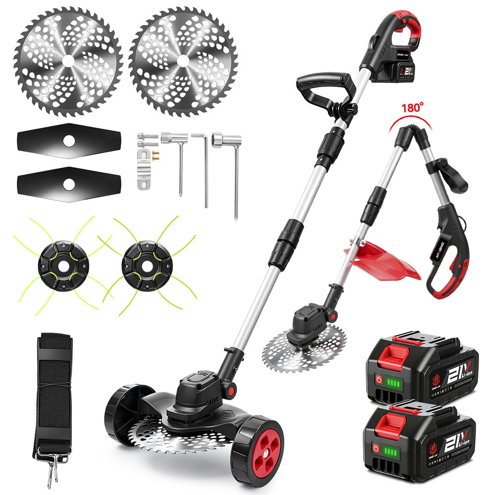ONEVAN Garden Tools tagliaerba 9" 550W testa 45° 2 batterie