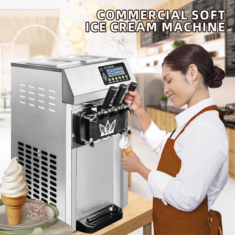 Sihao Ice Cream Maker macchina gelato soft 18L/H 3 gusti