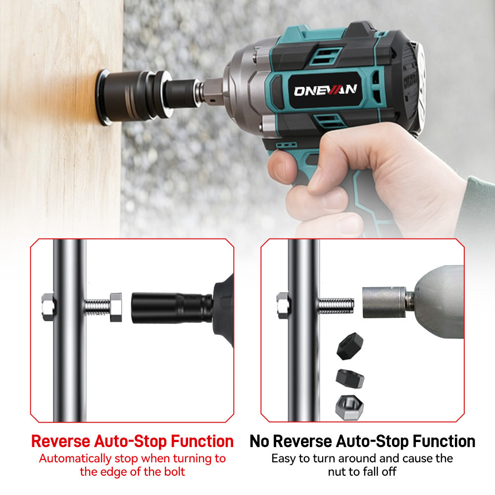 ONEVAN Automotive Tools Avvitatore Impulsi 1/2" 290Nm 2 batterie