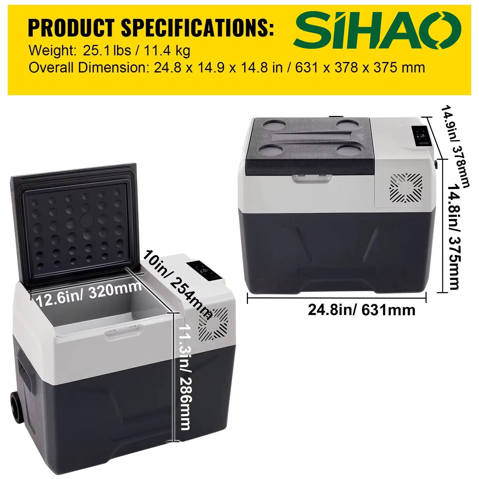 Sihao Car Fridge Frigo Portatile Auto 50L 12/24V