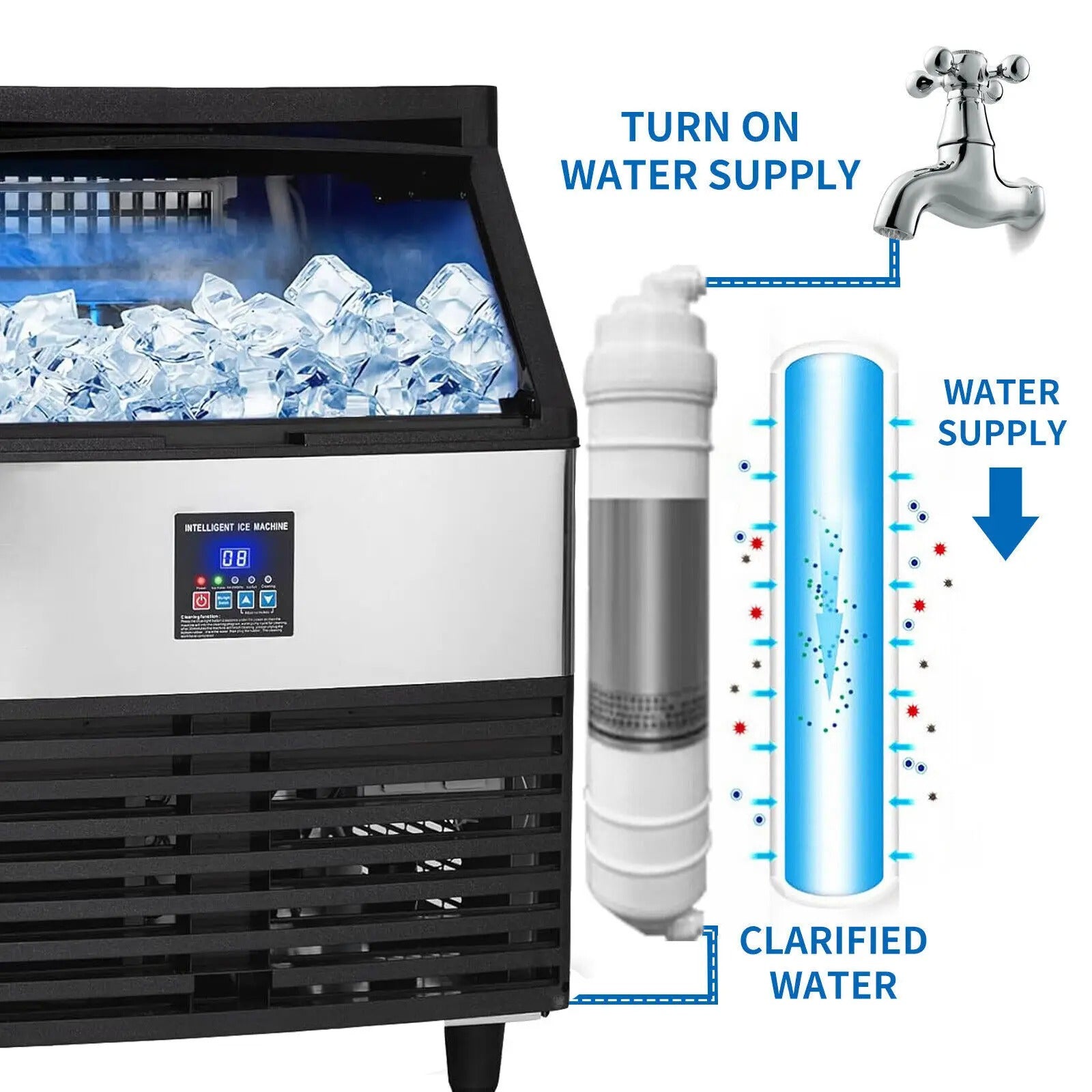 Sihao Ice Cream Maker macchina ghiaccio 120kg/24h