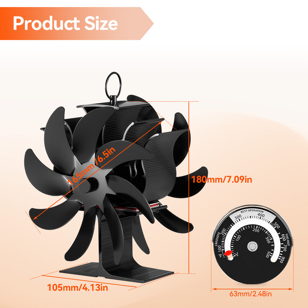 ONEVAN Home Appliances Ventilatore Stufa 16 Pale Nero