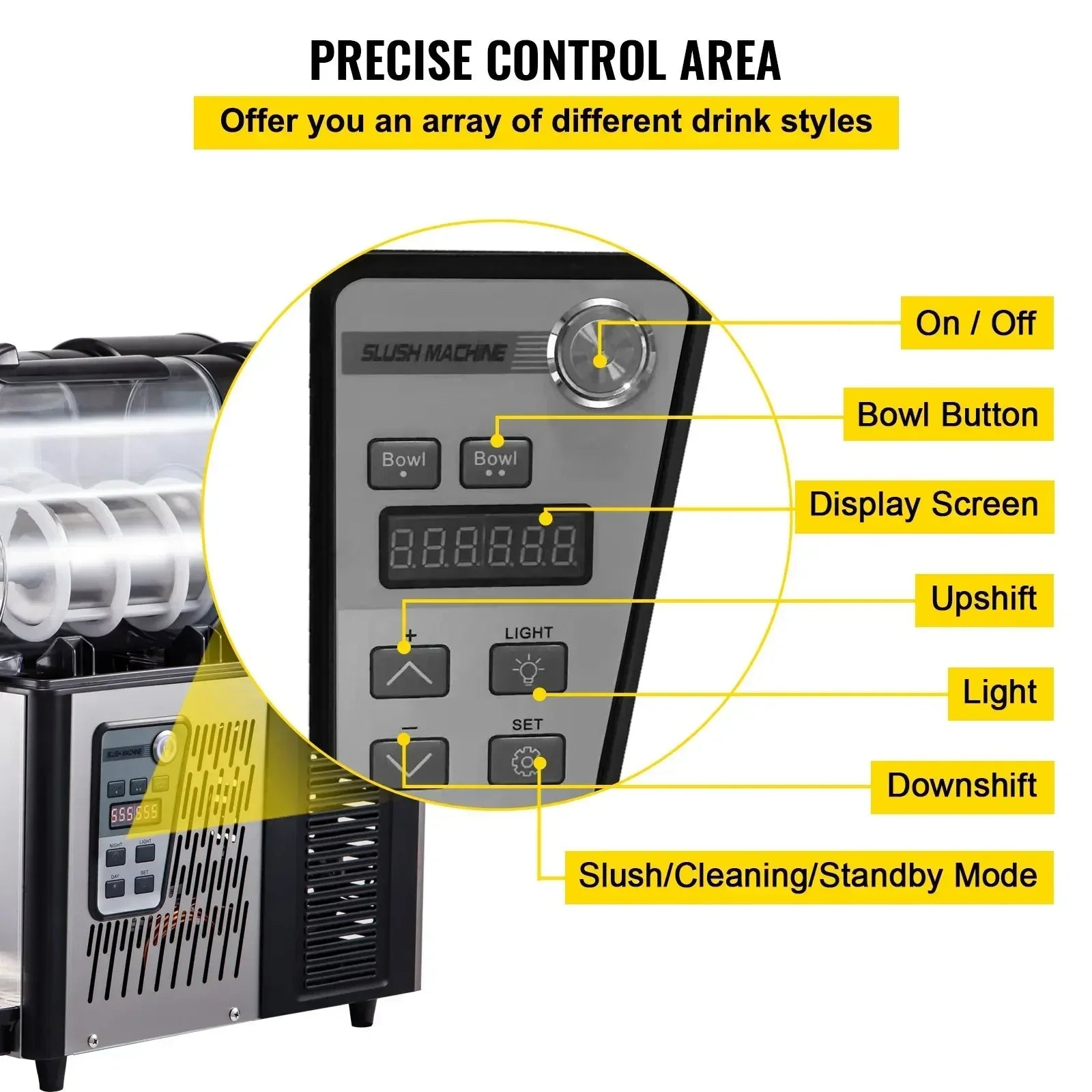 Sihao Ice Cream Maker granitore 340W 3L+3L doppia vasca