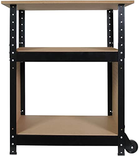 Valex 1610054 Banchetto Lavoro 3 Piani 69 cm con Ruote