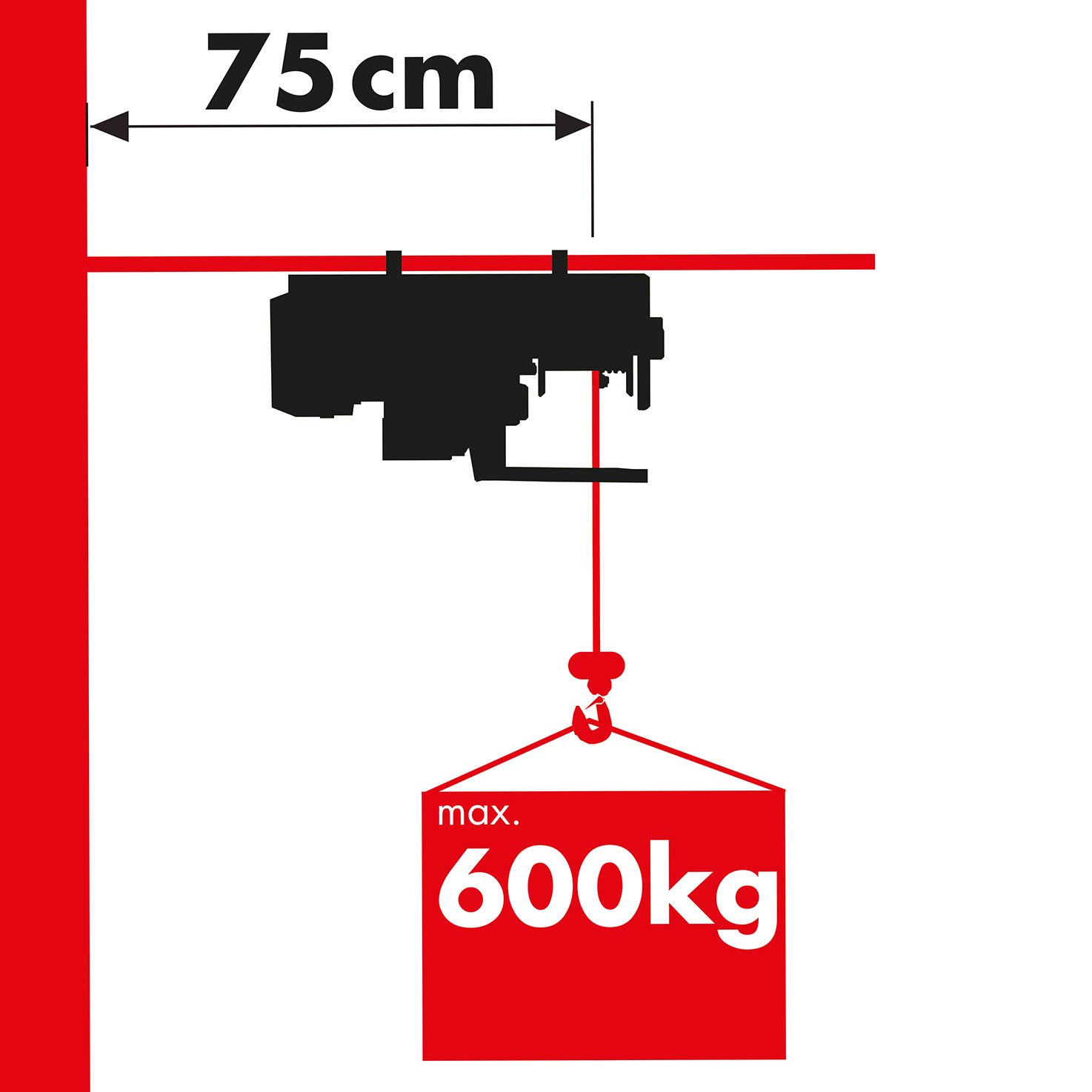 Valex Sollevamento 1450554 Supporto Bandiera Paranco 600 kg