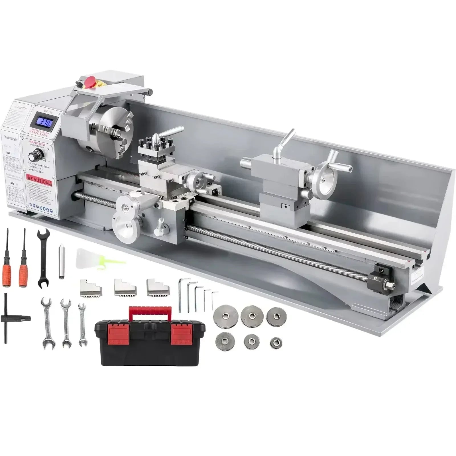 Sihao Lathe Mini tornio metalli 220x600 mm 1100W 3 griffe