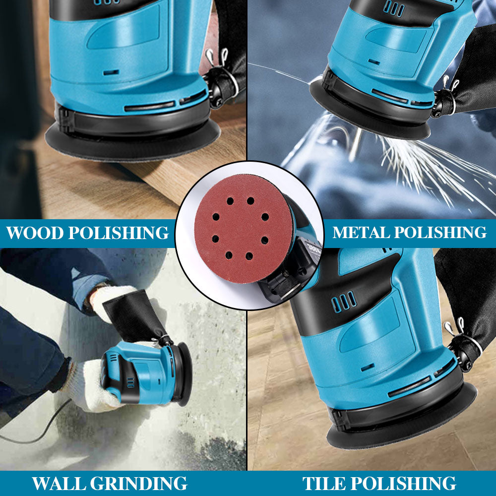 ONEVAN Woodworking Tools Levigatrice Orbitale 125mm 18V 3 Velocità 2 Batterie