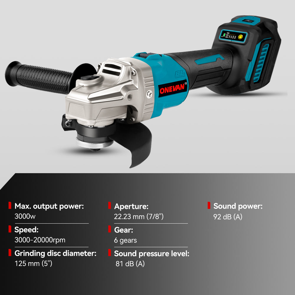 ONEVAN Cordless Tool Set Kit Pialla+Smerigliatrice 125mm 18V EU