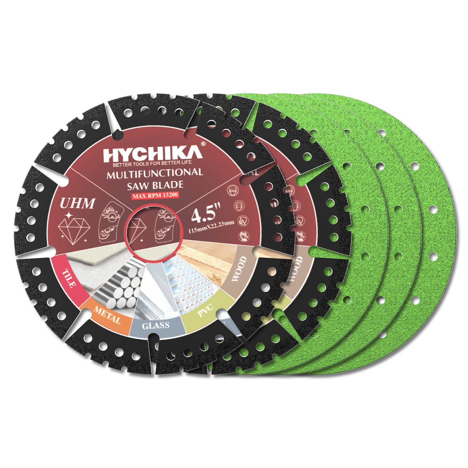 HYCHIKA set 5 dischi diamantati 115mm taglio + smerigliatura carrozzeria