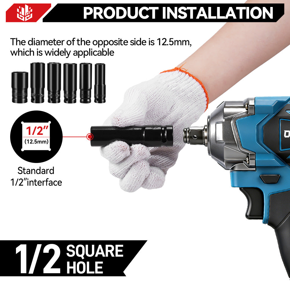 ONEVAN Automotive Tools chiave impulsi 1/2" 1200Nm kit 44 pezzi