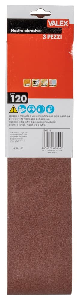 Valex 1905111 Nastro abrasivo 100x910 gr120 3 pezzi