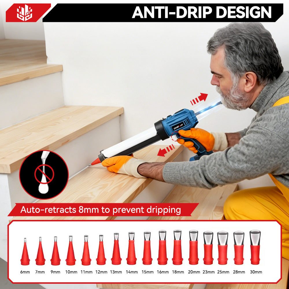 ONEVAN Home Improvement pistola silicone 30W 250kg 2 batterie