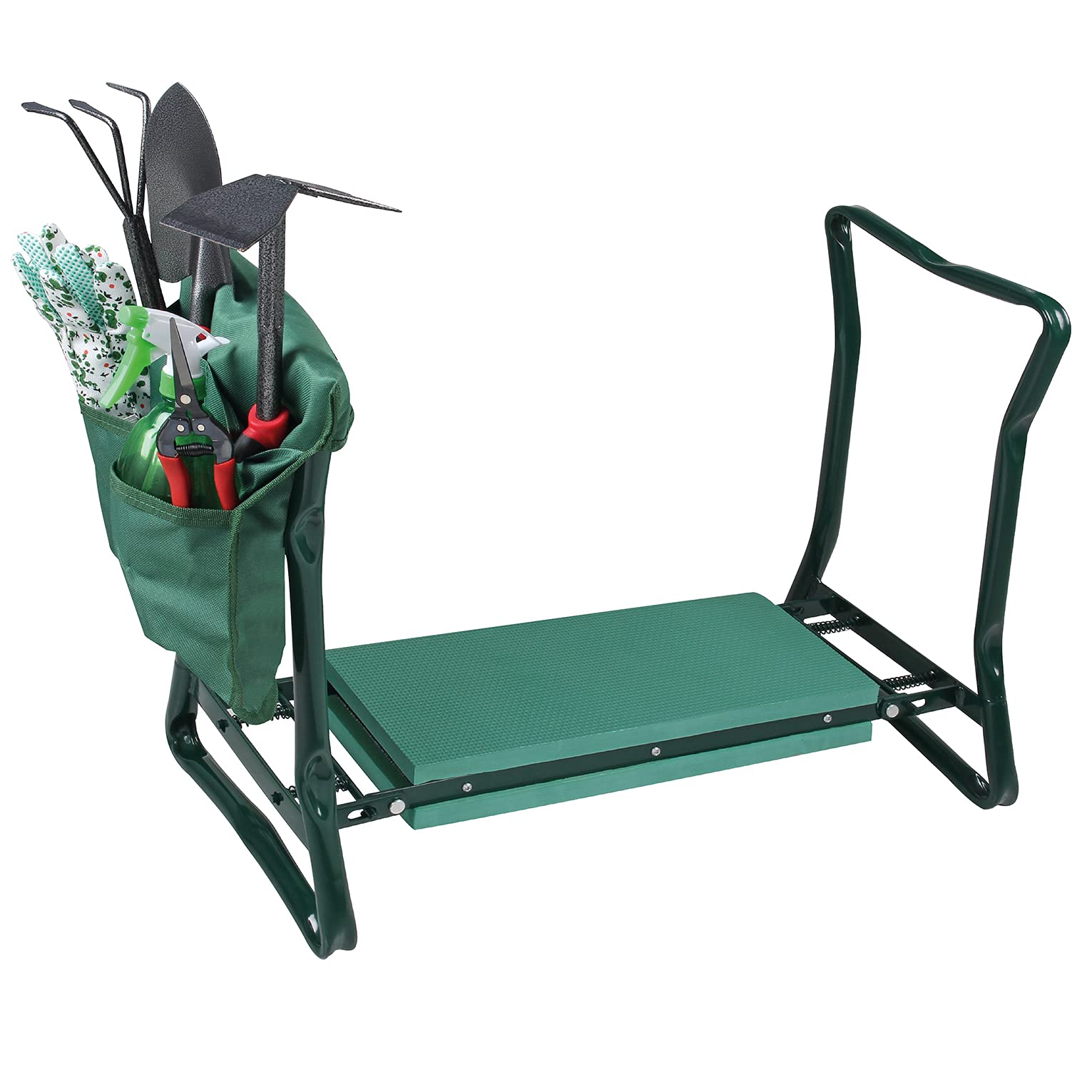 Valex Set Giardinaggio 6 Utensili con Sgabello Inginocchiatoio