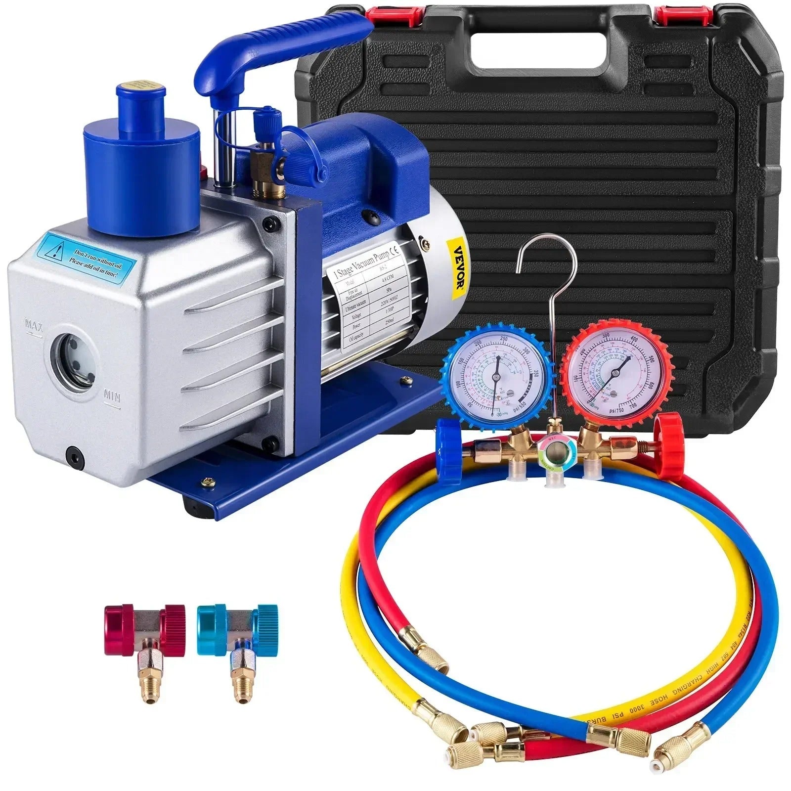 Sihao Pompa vuoto 3CFM 1/4HP doppio manometro HVAC