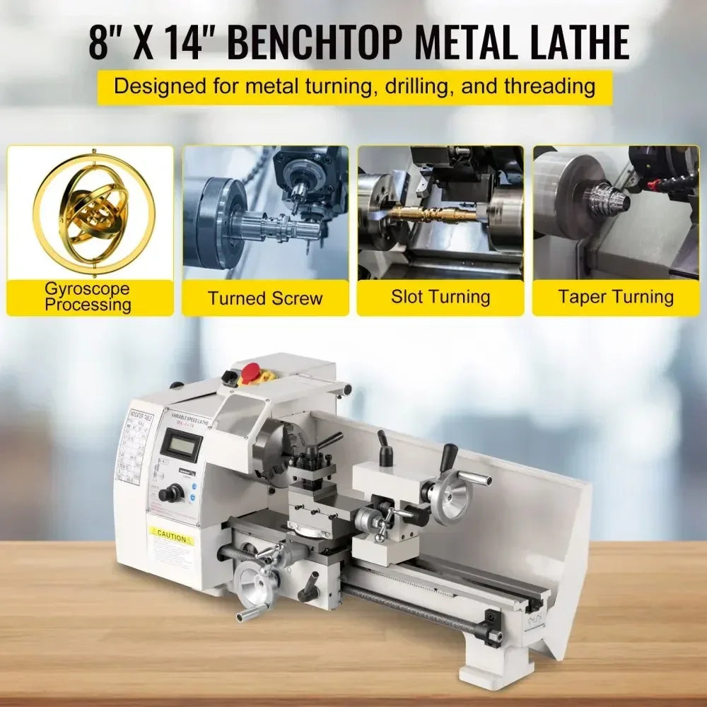 Sihao Lathe Tornio Metallo Banco 8x14 210x350mm 220V