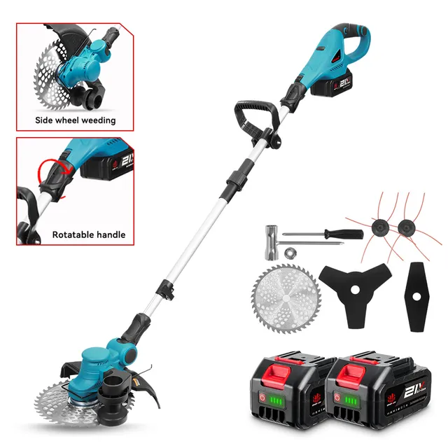 ONEVAN Garden Tools decespugliatore a batteria 720W 3 lame 2 batterie